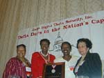Congresswoman Tubbs Jones receives the Patricia Roberts Harris Award from Delta Sigma Theta Sorority during their Annual Legislative Conference on Capitol Hill.