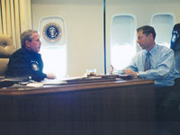 Picture of Fred with President George W. Bush on Airforce One