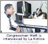 Congressman Watt is interviewed by La Noticia