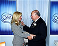 Congressman Ackerman greeting Angela Anton, publisher the Great Neck Record, Manhasset Press, Roslyn News, Port Washington News and llustrated News among others (January 2005)