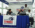 Congressman Ackerman being interviewed on New Yorks WABC Radio by talk show hosts Sean Hannity (l) and the Great One Mark Levin (r) with program director Phil Boyce listening in (January 2005)