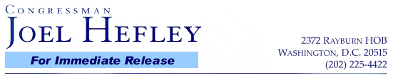 Congressman Joel Hefley Press Release