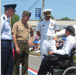 Members of the U.S. Armed Services talk with Congressman Langevin during the Bristol Fourth of July Parade