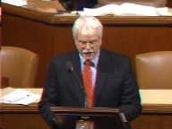 Photo of Congressman George Miller speaking on the House Floor