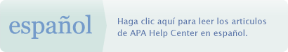 los articulos de APA Help Center en espaol