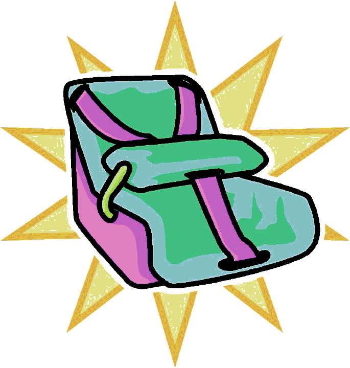 cartoon of a child safety seat, link to consumer safety for everybody