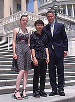 Congressman Ford meets Congressional Art Competition winner Tommy Kha and Dana Hood of Memphis