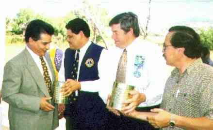 Left to Right:  Baja California Congressman Juan Hernandez, Tecate Lions Club President Arturo Pinedo, Congressman Hunter and Lions Club member Francisco Flores.