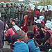 Mourners and riot police in Dongzhou