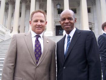 April 8, 2008--Congressman Jefferson with LSU Head Coach, Les Miles