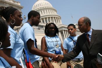 June 10, 2008 -- Representative Jefferson with TRIO students from New Orleans