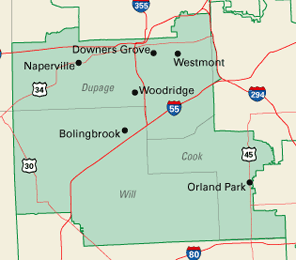Small map of 13th district of Illinois