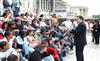 Serrano Speaks to Bronx Schoolchildren on US Capitol Steps 