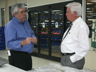 thumbnail image: Rep Rogers talks with Jerry Weaver