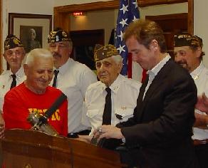 Brian awarding the Bronze Star to local World War II veteran, Mr. Russell Brown