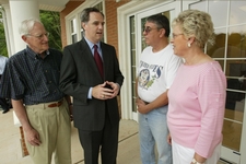 Mike with constituents.