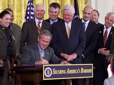 thumbnail image: Signing of FY06 Homeland Security Bill