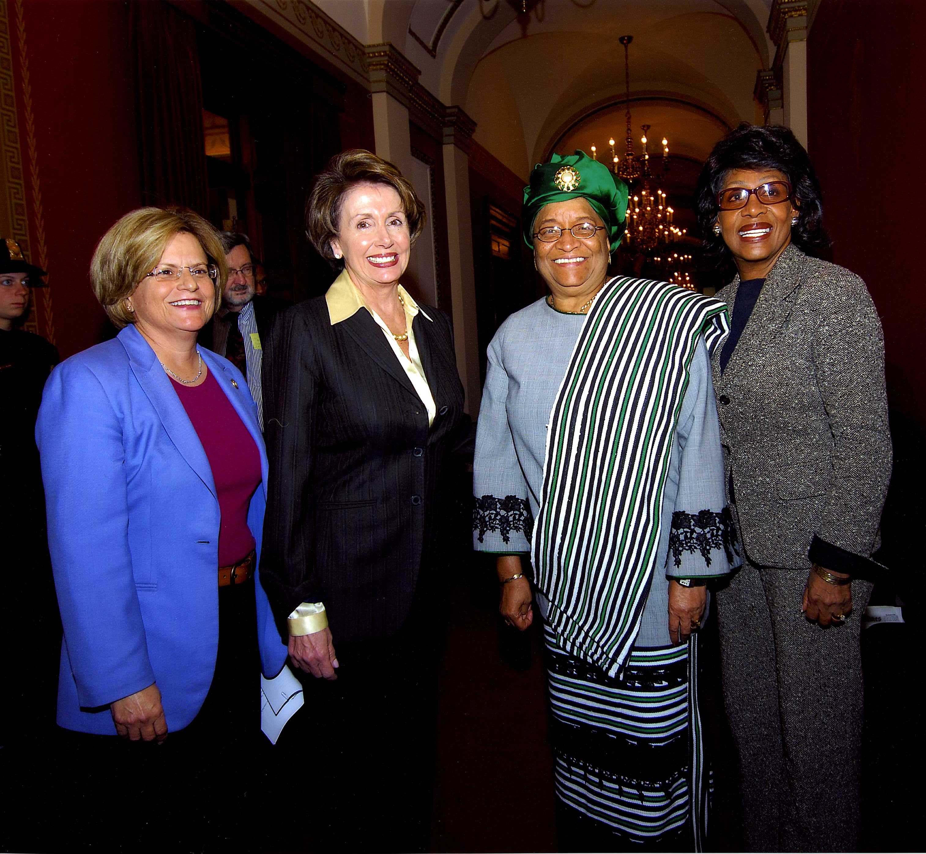 Ranking Member Ros-Lehtinen and House Speaker Nancy Pelosi with President Ellen Johnson-Sirleaf of Liberia during her official visit to Washington, D.C.