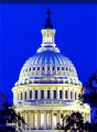 U.S. Capitol dome at night