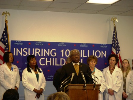 House Majority Whip James E. Clyburn joined Democratic Leadership, doctors from the American Academy of Pediatrics, and nurses from the American Nurses Association on Tuesday, October 2, 2007 to urge the president to sign the Children?s Health Insurance Plan (CHIP) that will insure health care for 10 million children.