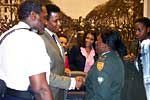 Meek meets with U.S. Army Specialist Shoshana N. Johnson. 