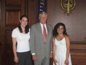 Rep. Hoyer with students from Prince George's County (From left to right: Catherine Sheerin, Rep. Hoyer & Astrid Maria Rivas)