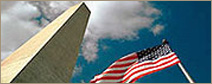 Washington D.C. Building and U.S. Flag