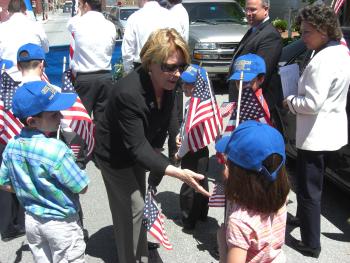 Tsongas participates in the Greek American Memorial Day parade in Lowell