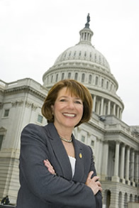 Susan Davis in front of the Capitol building