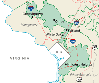 map of the 4th Congressional District of Maryland