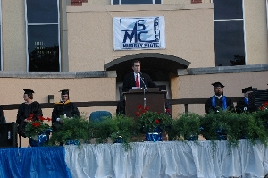 Congressman Boren delivering the keynote address at the Murray State College commencement ceremony