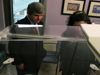 Congressman McCaul views an incubator at the new Dell Children's NICU Center at Seton Hospital in Austin