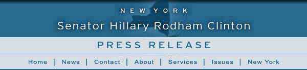 Statements & Releases - Senator Hillary Rodham Clinton, New York