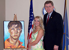 Frank with Heather Duggins, 2005 Congressional Art Competition Winner