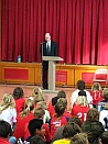 September 14, 2007 - Congressman Ike Skelton speaks to 4th and 5th grade students at Moreau Heights Elementary School in Jefferson City, Missouri.