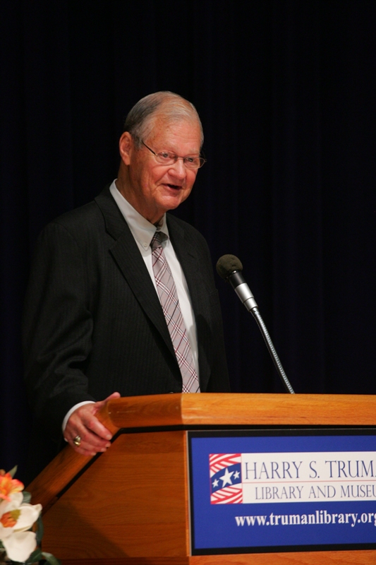 July 28, 2008 - Congressman Ike Skelton addresses those assembled at the Truman Presidential Library in Independence, Missouri, to honor the 60th anniversary of the desegregation of the U.S. Armed Forces. 