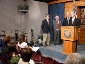 Rep. Smith at a press conference.