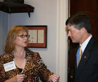 Congressman Hensarling meets with American Academy of Dermatology representative Dr. Lisa Garner (Garland) to discuss National Institute of Health (NIH) funding and the need for skin cancer prevention and early treatment.  Congressman Hensarling discussed his support for the recently concluded efforts by Congress to double NIH’s budget to fund research for diseases such as skin cancer