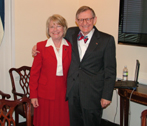 Pryce visits with OSU President Dr. E. Gordon Gee during his recent trip to Washington.