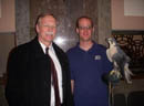 Congressman Snyder and a zookeeper pose with a featured bird