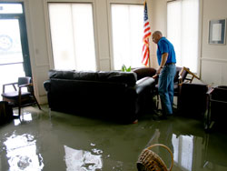 Congressman Brady Survey's the Damage to his Orange District Office from Hurricane Ike