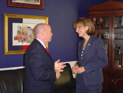 Congressman Brady meets with DEA Administrator Karen Tandy in his Washington office to shed federal light on the seriousness of pill mills in Texas