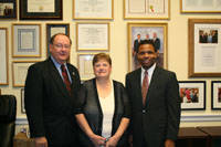 Principal Thomas Sedor, his wife Cynthia, and Congressman Jackson