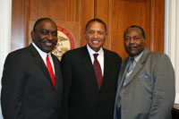 University Park Village Manager David Sevier, Mayor Al McCowan, and Village Trustee Jimmie Young