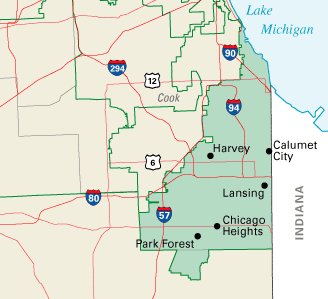 map of the second congressional district of Illinois