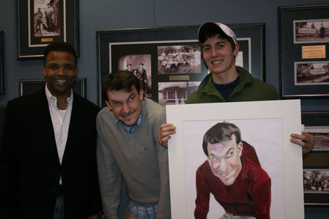 Congressman Jackson, Matthew D’Amico, with Matthew's art work and the model for it