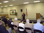 Mary speaks to constituents at a Wewoka Town Hall Meeting