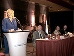 Mary speaks to members of the Tulsa Chamber of Commerce