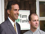 Arcuri with Andrew Hinkley, Owner of Farm Family Insurance Agency in Harpursville