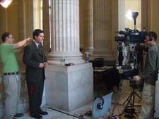 News interview in the Cannon rotunda